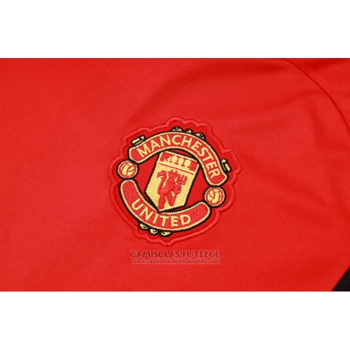 Fato de Treino Manchester United Manga Curta 2024-2025 Vermelho - Calcas Curta
